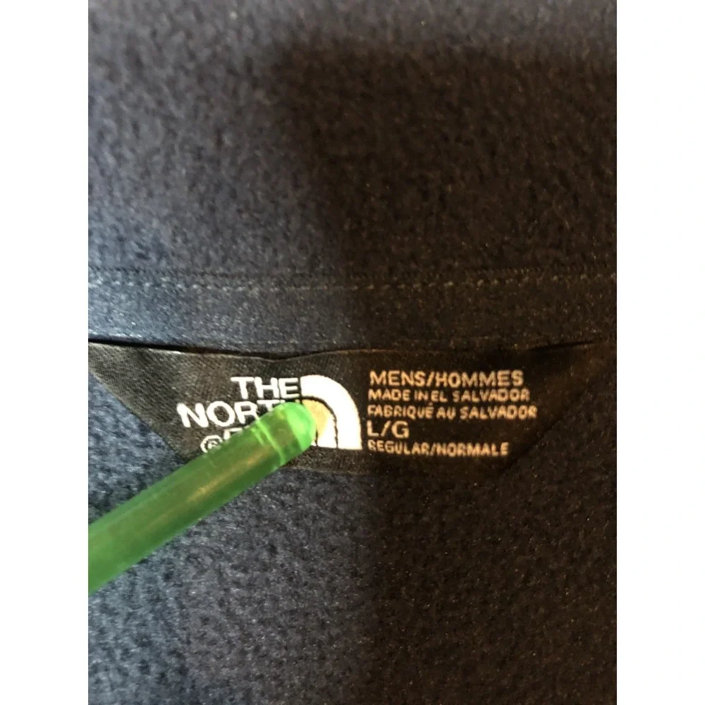 North Face Tundra Fleece Half Zip Mens Blue and Tan size Large
